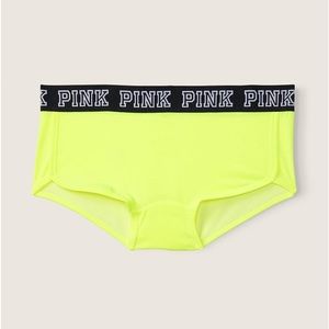 VICTORIAS SECRET PINK LOGO BLOCK ELASTIC BOYSHORT UNDERWEAR PANTY. NWT
